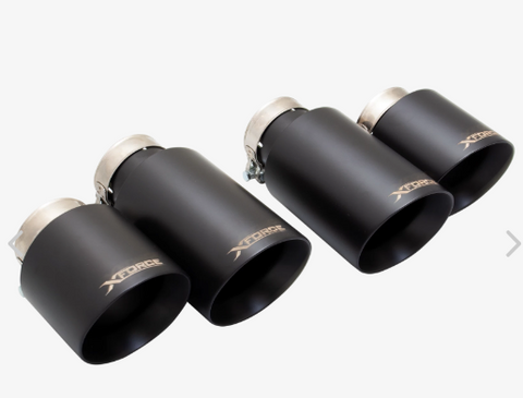 X Force AUDI S3 8V Hatch (2013-2021), VW GOLF R MK7 (10/2013-08/20) Black Exhaust Tips (Fit XFORCE System Only)