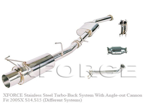 X Force Nissan Skyline R32 GTS-T 1989-93 Turbo Back Exhaust with Angle Out Canon Rear - Exhaust Systems Direct